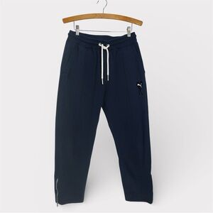 Puma x AMI Paris Navy Track Pants Zip Ankle Drawstring Joggers Womens L